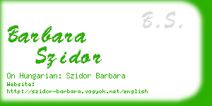 barbara szidor business card